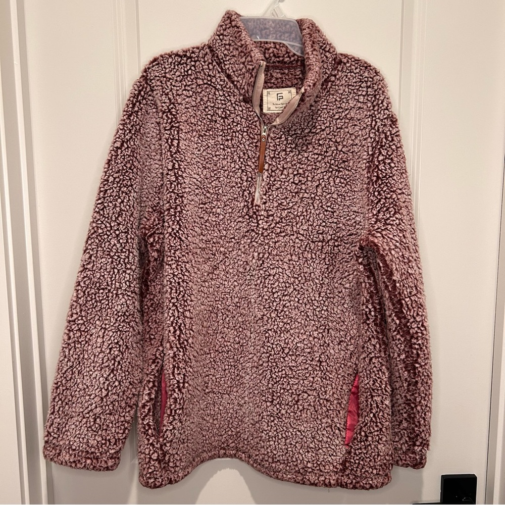 Pink Sherpa Quarter-Zip Pullover